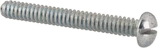 Value Collection - #4-40 UNC, 7/8" Length Under Head Slotted Drive Machine Screw - Round Head, Alloy Steel, Zinc-Plated Finish, Without Washer - Apex Tool & Supply