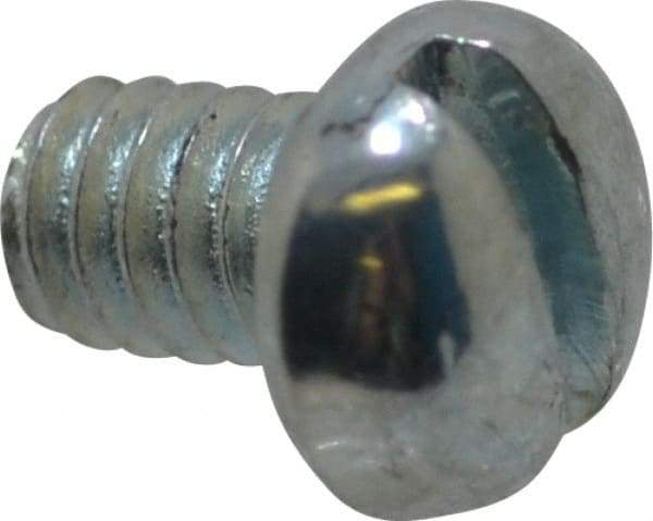 Value Collection - #5-40 UNC, 3/16" Length Under Head Slotted Drive Machine Screw - Round Head, Grade J82 Steel, Zinc-Plated Finish, Without Washer - Apex Tool & Supply