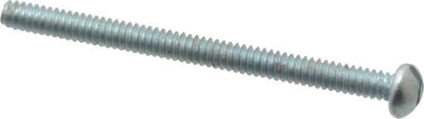 Value Collection - #4-40 UNC, 1-1/2" Length Under Head Slotted Drive Machine Screw - Round Head, Alloy Steel, Zinc-Plated Finish, Without Washer - Apex Tool & Supply