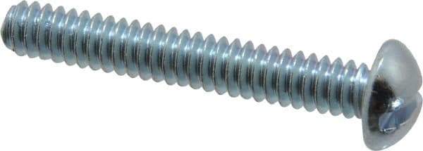 Value Collection - #10-24 UNC, 1-1/4" Length Under Head Slotted Drive Machine Screw - Round Head, Alloy Steel, Zinc-Plated Finish, Without Washer - Apex Tool & Supply