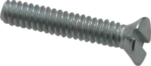 Value Collection - #4-40 UNC, 5/8" OAL Slotted Drive Machine Screw - Flat Head, Grade 2 Steel, Zinc-Plated Finish, Without Washer - Apex Tool & Supply