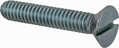 Value Collection - 1/4-20 UNC, 1-1/2" OAL Slotted Drive Machine Screw - Flat Head, Grade 2 Steel, Zinc-Plated Finish, Without Washer - Apex Tool & Supply
