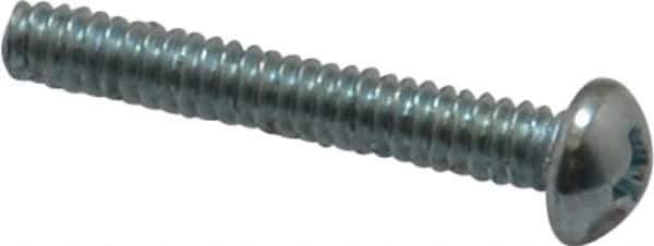 Value Collection - #4-40 UNC, 3/4" Length Under Head Phillips Drive Machine Screw - Round Head, Grade 2 Steel, Zinc-Plated Finish, Without Washer - Apex Tool & Supply