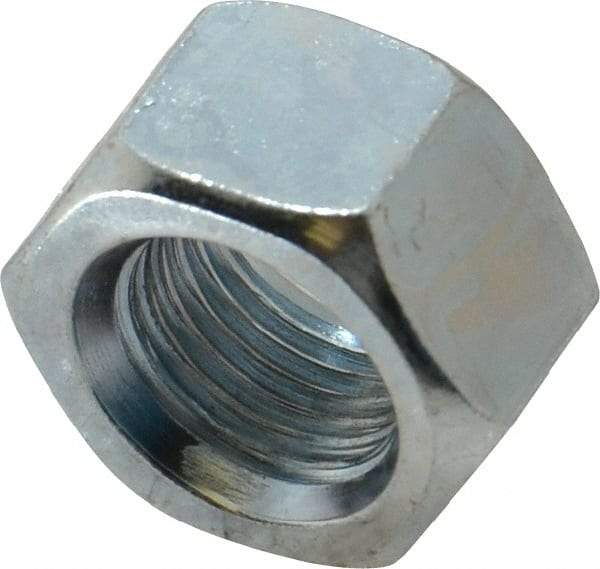 Value Collection - 1/2-20 UNF Steel Right Hand Hex Nut - 3/4" Across Flats, 7/16" High, Zinc-Plated Finish - Apex Tool & Supply