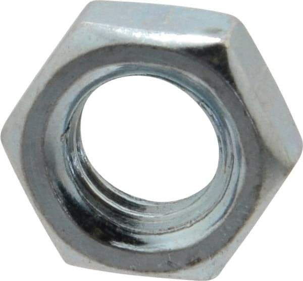 Value Collection - 3/8-16 UNC Steel Right Hand Hex Jam Nut - 9/16" Across Flats, 0.2188" High, Zinc-Plated Finish - Apex Tool & Supply