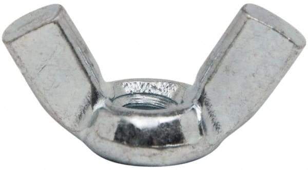 Value Collection - #10-24 UNC, Zinc Plated, Steel Standard Wing Nut - 0.91" Wing Span, 0.47" Wing Span - Apex Tool & Supply