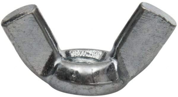 Value Collection - #10-32 UNF, Zinc Plated, Steel Standard Wing Nut - 0.91" Wing Span, 0.47" Wing Span - Apex Tool & Supply