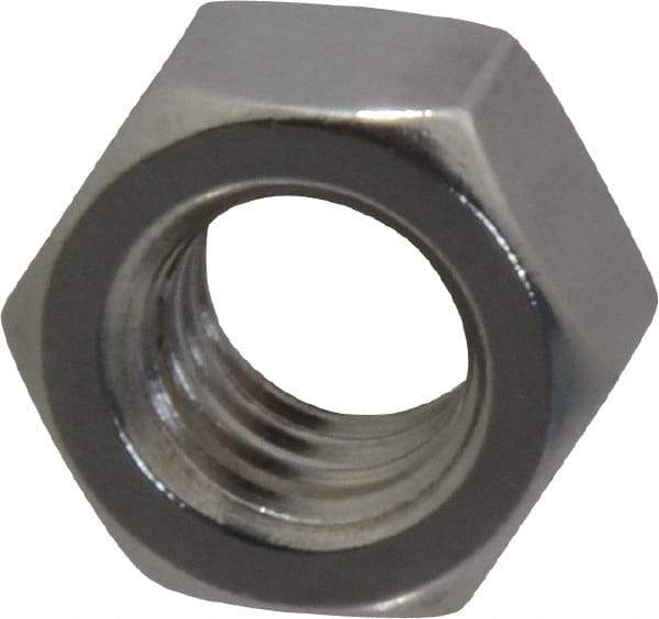 Value Collection - 7/16-14 UNC Stainless Steel Right Hand Hex Nut - 11/16" Across Flats, 3/8" High, Uncoated - Apex Tool & Supply