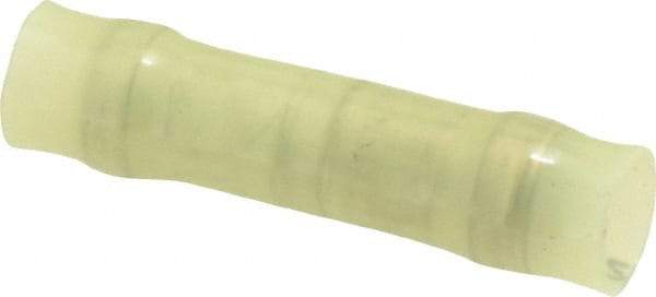 3M - 12 to 10 AWG Compatible, Nylon Fully Insulated, Crimp-On Butt Splice Terminal - 2 Wire Entries, 1.08" OAL, Yellow - Apex Tool & Supply