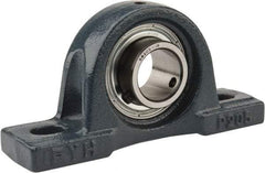 Value Collection - 5-1/2" OALBall Bearing Pillow Block - Cast Iron - Apex Tool & Supply