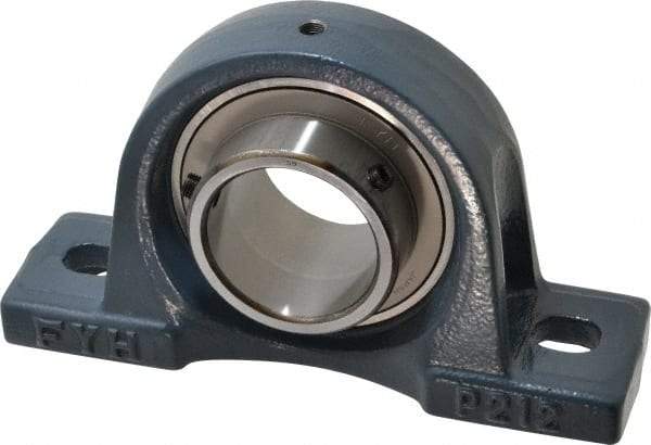 Value Collection - 9-1/2" OALBall Bearing Pillow Block - Cast Iron - Apex Tool & Supply
