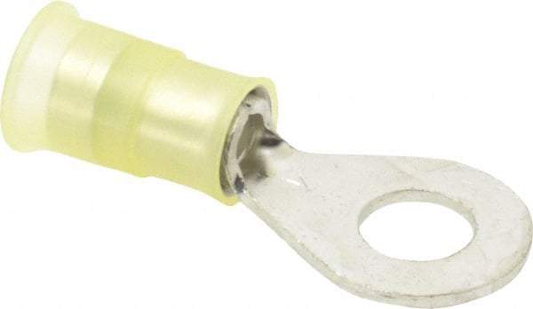 3M - 12-10 AWG Partially Insulated Crimp Connection Circular Ring Terminal - 1/4" Stud, Copper Contact - Apex Tool & Supply