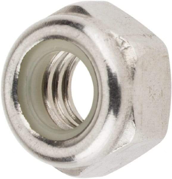 Value Collection - M6x1.00 Metric Coarse 18-8 & Austenitic Grade A2 Hex Lock Nut with Nylon Insert - 6mm High, Uncoated - Apex Tool & Supply