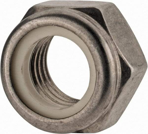 Value Collection - M16x2.00 Metric Coarse 18-8 & Austenitic Grade A2 Hex Lock Nut with Nylon Insert - 16mm High, Uncoated - Apex Tool & Supply