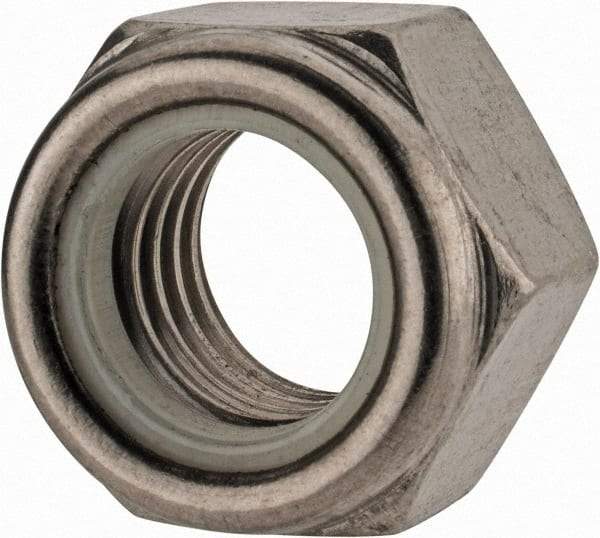 Value Collection - M18x2.50 Metric Coarse 18-8 & Austenitic Grade A2 Hex Lock Nut with Nylon Insert - 18.5mm High, Uncoated - Apex Tool & Supply