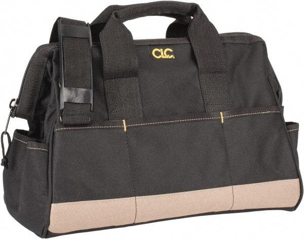 CLC - 22 Pocket Black & Khaki Polyester Tool Bag - 16" Wide x 8-1/2" Deep x 10" High - Apex Tool & Supply