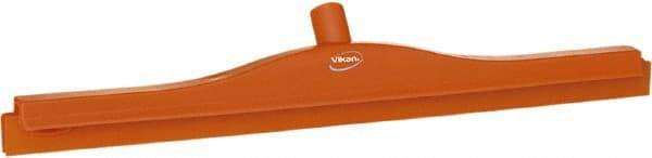 Vikan - 24" Rubber Blade Floor Squeegee - Double Edge, Orange, Plastic Holder - Apex Tool & Supply