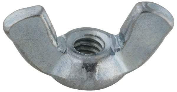 Value Collection - #6-32 UNC, Steel Standard Wing Nut - Grade 2, 0.72" Wing Span, 0.41" Wing Span - Apex Tool & Supply