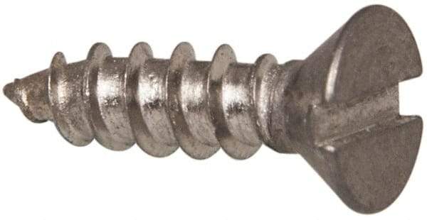 Value Collection - #6 Flat Head Slotted Sheet Metal Screw - Stainless Steel, 1/2" OAL, Grade 316 - Apex Tool & Supply