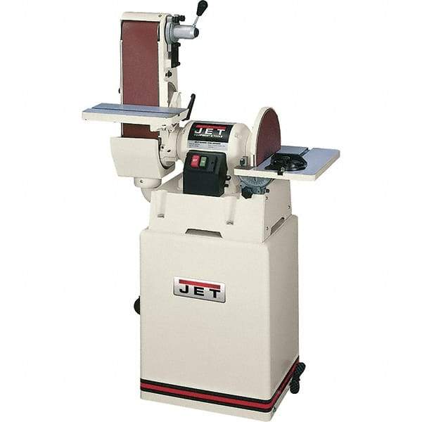 Jet - 48 Inch Long x 6 Inch Wide Belt, 12 Inch Diameter, Horizontal and Vertical Combination Sanding Machine - 2,500 Ft./min Belt Speed, 1-1/2 HP, Single Phase - Apex Tool & Supply