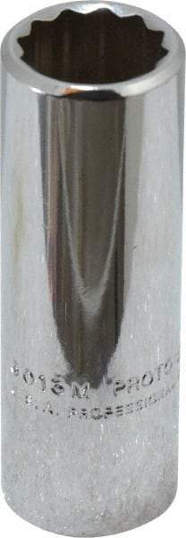 Proto - 3/8" Drive, Deep Hand Socket - 12 Points, 2-1/8" OAL, Chrome Finish - Apex Tool & Supply