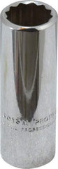 Proto - 3/8" Drive, Deep Hand Socket - 12 Points, 2-1/8" OAL, Chrome Finish - Apex Tool & Supply