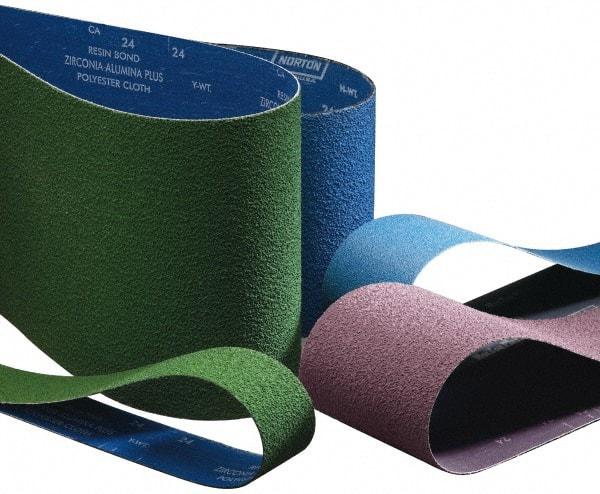 Norton - 3" Wide x 132" OAL, 80 Grit, Abrasive Belt - Medium, Coated, Series R823 - Apex Tool & Supply