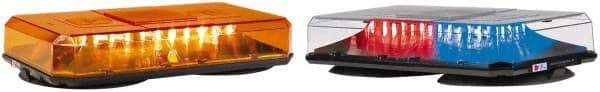 Federal Signal Emergency - Class I Joules, Variable Flash Rate, Permanent Mount Emergency Mini-Lightbar Assembly - Powered by 12 to 24 VDC, Amber & Clear - Apex Tool & Supply