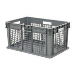 Akro-Mils - 2.67 Cu Ft, 125 Lb Load Capacity Gray Polyethylene Tote Container - Stacking, 23.3" Long x 15.8" Wide x 12.3" High - Apex Tool & Supply