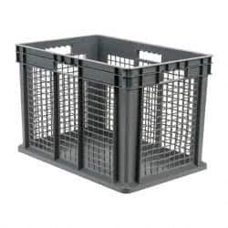 Akro-Mils - 3.55 Cu Ft, 150 Lb Load Capacity Gray Polyethylene Tote Container - Stacking, 23.3" Long x 15.8" Wide x 16.1" High - Apex Tool & Supply
