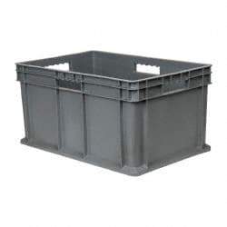 Akro-Mils - 2.67 Cu Ft, 125 Lb Load Capacity Gray Polyethylene Tote Container - Stacking, 23.3" Long x 15.8" Wide x 12.3" High - Apex Tool & Supply