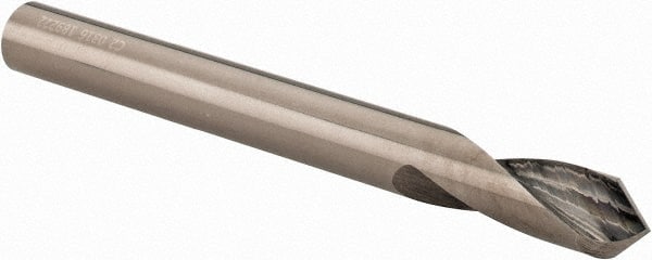 Accupro - 1/4" Body Diam, 90°, 2-1/2" OAL, Solid Carbide Spotting Drill - Apex Tool & Supply