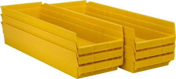 Akro-Mils - 23-5/8" Deep, Yellow Hopper Shelf Bin - 4" High x 8-3/8" Wide x 23-5/8" Long - Apex Tool & Supply
