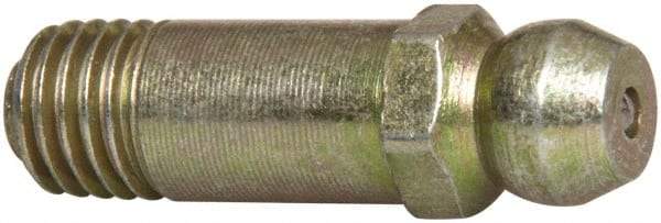 Value Collection - Straight Head Angle, 1/4-28 Steel Standard Grease Fitting - 7.94mm Hex - Apex Tool & Supply