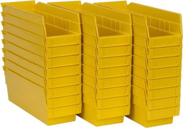 Akro-Mils - 11-5/8" Deep, Yellow Hopper Shelf Bin - 4" High x 4-1/8" Wide x 11-5/8" Long - Apex Tool & Supply