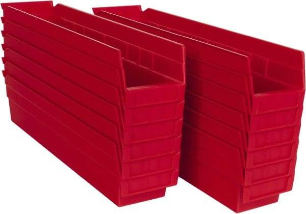Akro-Mils - 17-7/8" Deep, Red Hopper Shelf Bin - 4" High x 4-1/8" Wide x 17-7/8" Long - Apex Tool & Supply