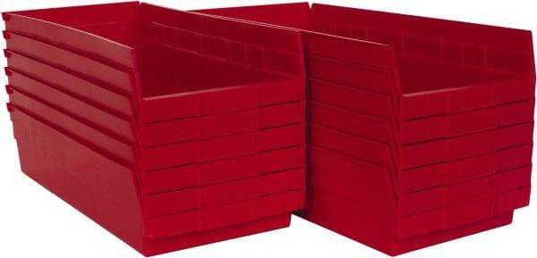 Akro-Mils - 17-7/8" Deep, Red Hopper Shelf Bin - 4" High x 8-3/8" Wide x 17-7/8" Long - Apex Tool & Supply