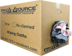 PRO-SOURCE - Reclaimed Poly/Cotton T-Shirt Rags - Assorted Colors, Poly/Cotton, Low Lint, 25 Lbs. at 4 to 6 per Pound, Box - Apex Tool & Supply