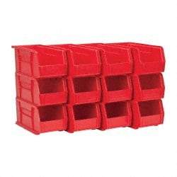 Akro-Mils - 30 Lb. Load Capacity, 10-7/8" Deep, Red Polymer Hopper Stacking Bin - 5" High x 5-1/2" Wide x 10-7/8" Long - Apex Tool & Supply