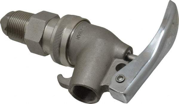 Value Collection - 3/4" NPT Stainless Steel Adjustable Drum Faucet - Internal Arrester, Self Closing - Apex Tool & Supply