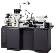 Vectrax - 11" Swing, 18" Between Centers, 220 Volt, Triple Phase Toolroom Lathe - 3 hp, 4,000 Max RPM, 1-1/4" Bore Diam, 762mm Deep x 1,701.8mm High x 1,854.2mm Long - Apex Tool & Supply