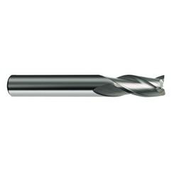 3/8 Dia. x 3 Overall Length 3-Flute Square End Solid Carbide SE End Mill-Round Shank-Center Cut-Uncoated - Apex Tool & Supply