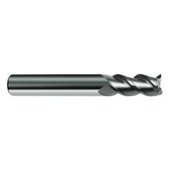 5/16" Dia. - 2-1/2" OAL - 45° Helix Bright Carbide End Mill - 3 FL - Apex Tool & Supply
