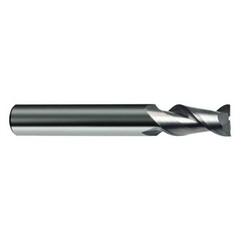 8mm Dia. - 63mm OAL - 45° Helix Bright Carbide End Mill - 2 FL - Apex Tool & Supply