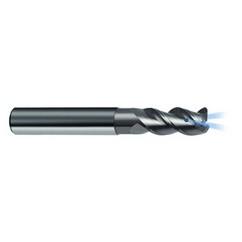 6mm Dia. - 57mm OAL - 45° Helix Bright Carbide End Mill - 3 FL - Apex Tool & Supply