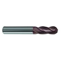 1/4" Dia. - 2-1/2" OAL - 4 FL Variable Helix Nano-A Carbide Ball Nose End Mill - Apex Tool & Supply