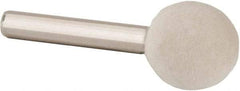 Value Collection - 3/4" Diam, 1/4" Shank Diam, Ball Shaped Mounted Bob - Hard Density, 3/4" Head Length, 2" Shank Length, Wool Felt - Apex Tool & Supply