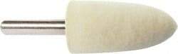 Value Collection - 3/4" Diam, 1/4" Shank Diam, Bullet Shaped Mounted Bob - Medium Density, 1-1/2" Head Length, 2" Shank Length, Wool Felt - Apex Tool & Supply