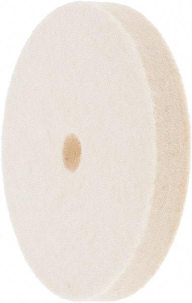 Value Collection - 4" Diam x 1/2" Thick Unmounted Buffing Wheel - 1 Ply, Polishing Wheel, 1/2" Arbor Hole, Medium Density - Apex Tool & Supply