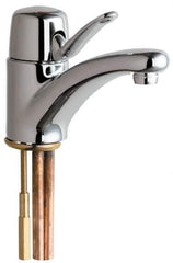 Chicago Faucets - Single Handle, Deck Mounted, Single Hole Bathroom Faucet - Ceramic Mixing Cartridge, No Drain, Integral Spout - Apex Tool & Supply